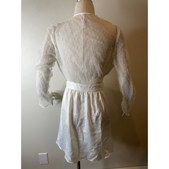 BHLDN Flora Nikrooz Showstopper Cover Up Robe Ivory Honeymoon Size M NEW - Picture 6 of 8